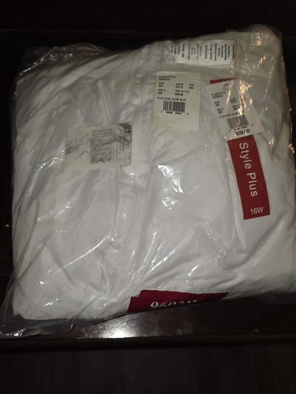 David's Bridal White Plus Size Chemise (Style Plus 16W)